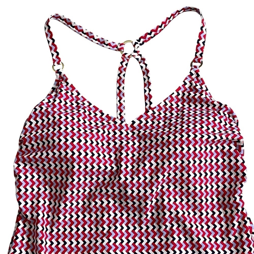 Kona Sol One Piece Chevron Swimsuit Women’s Plus Size 20 Multicolor Strappy - Picture 4 of 10